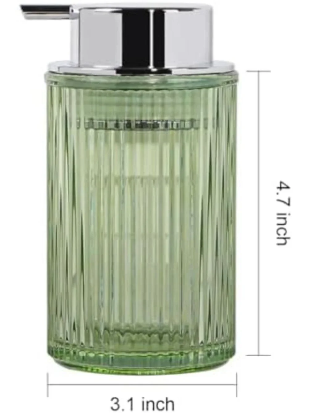 Set of 2 Green Glass Foaming Soap Dispensers - Stylish Bathroom Decor